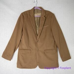 LL Bean Wool Cashmere Sport blazer Jacket‎ Men's Brown Preppy, size 42 TALL